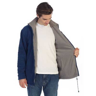 Мужские куртки GIOBERTI Men's Zip Up Reversible Polar Fleece Heavy Jacket, Navy / Gray, Small — фото 3