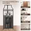 Corner Bar Cabinet with LED Strip, Glass Holder Adjustble Shelf, 5-Tiers Liquor Cabinet Bar Cabinet for Home, Corner Display Cabinet for Small Space - 4 of 4