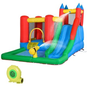 Resenkos Bounce House, Inflatable Bouncer,5-in-1 Kids Inflatable Bounce House Jumping Castle with Water Pool, Slide & 2 Water Guns - 1 of 1