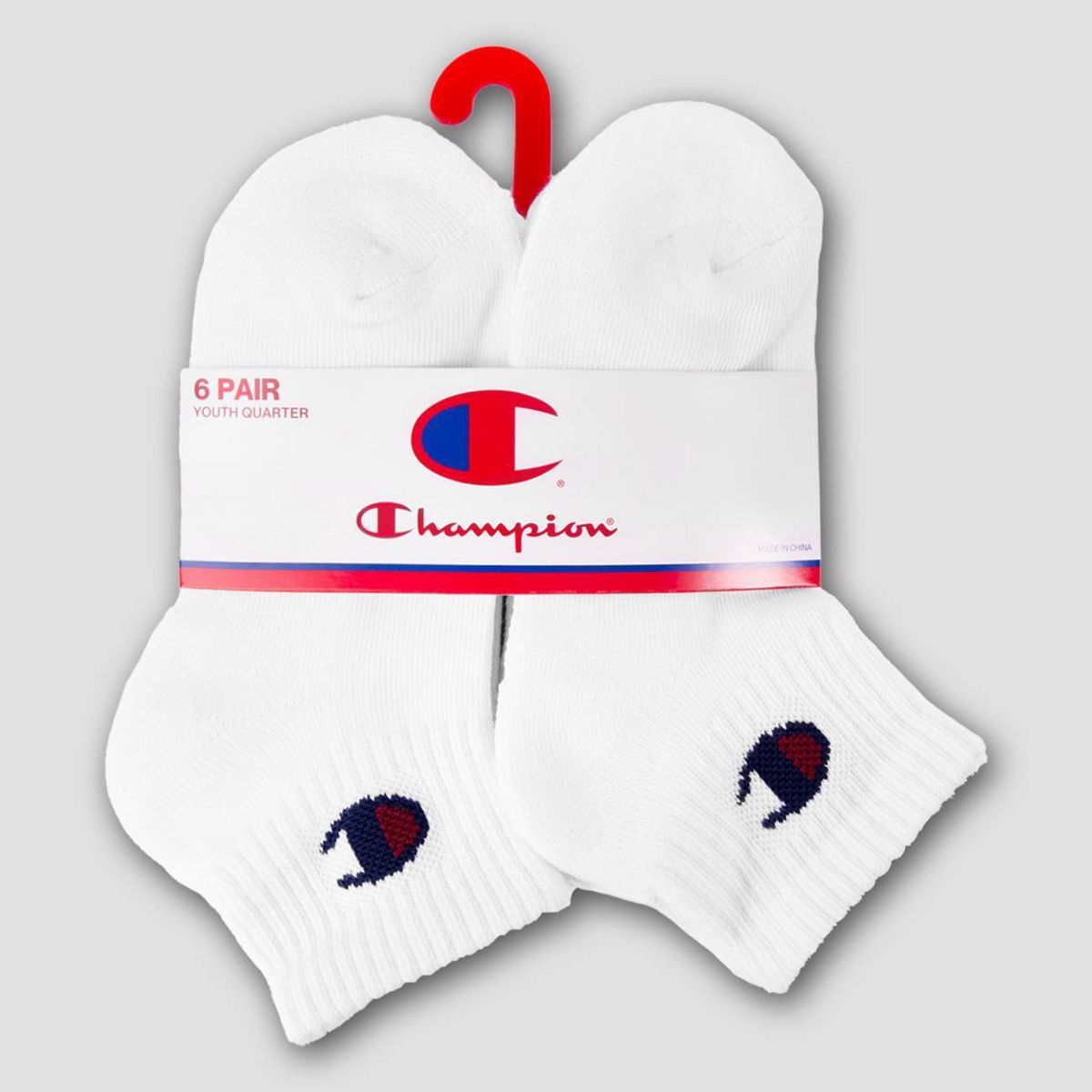Champion Boys' 6pk Ankle Socks - White - thumbnail 2