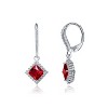 Guili Sterling Silver Dangle Earrings with Vibrant Colored Cubic Zirconia Stones, Perfect for Making a Bold Fashion Statement and Adding Glamour - 3 of 3