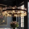 Siljoy Modern Crystal Chandelier for Dining Room,16-Light Black Round Chandelier, 31.5-inch K9 Crystal Raindrop Ceiling Light - 2 of 4