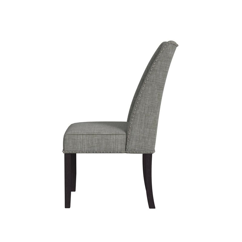 Set of 2 Wing Back Modern Dining Chairs Gray - HomePop, 4 of 13