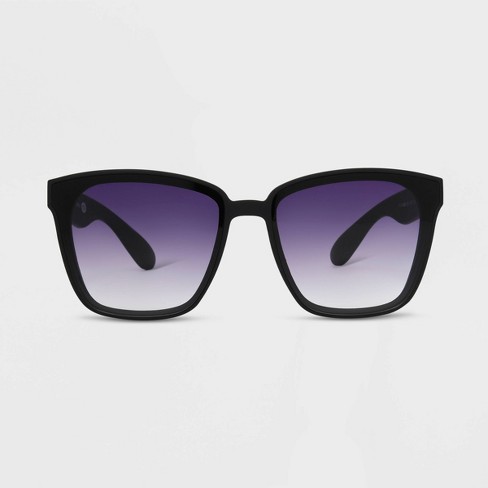 Women's Rubberized Plastic Square Sunglasses - All In Motion™ Black