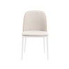 LeisureMod Tule Dining Chair with PU Leather/Velvet/Suede Seat and White Steel Frame - 3 of 4
