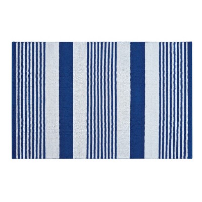 2'x3' Rectangle Woven Stripe Accent Rug Blue - C&F Home