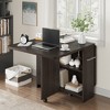 CuisinSmart Folding Dining Table, Drop Leaf Expandable Dining Table with 6 Wheels & 2 Tier Storage Shelf, Space Saving Dining Table - 3 of 4