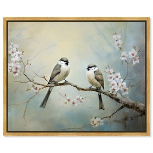 Art Remedy Two birds and a blossom branch II Rustic Chic Farmhouse Wall Art Framed - 1 of 4