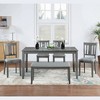 FONTOI Modern Wooden Dining Set with Table Bench and Upholstered Chairs for Comfortable Home Kitchen Dining Spaces, Gray, 58.5"*34.5"*30" - 3 of 4