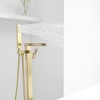 Waterfall Single Handle Floor Mount Freestanding Tub Faucet Bathtub Filler with Hand Shower - 4 of 4