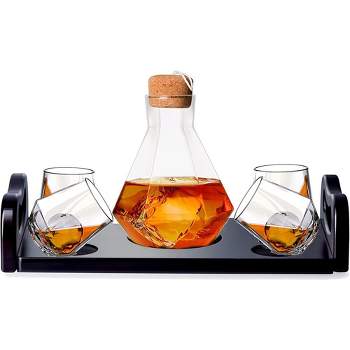 J&V TEXTILES 6-Piece Italian Crafted Glass Decanter and Whisky Glasses Set
