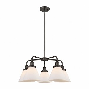 Cone - 5 Light Stem Hung Chandelier In Art Deco Style-15 Inches Tall and 25.75 Inches Wide - 1 of 1