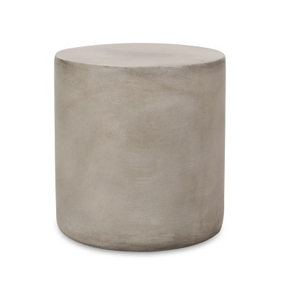 GDFStudio Rone Outdoor Lightweight Concrete Side Table, Light Gray