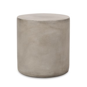 GDFStudio Rone Outdoor Lightweight Concrete Side Table, Light Gray - 1 of 4