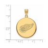 Black Bow Jewelry 14k Yellow Gold Plated Sterling Silver Detroit Red Wings NHL Large Pendant - 2 of 3