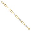 Black Bow Jewelry 14k Two Tone Gold, 8mm Polished & Diamond Cut Adj. Chain Bracelet - 2 of 4