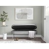 Airsurfer Contemporary/Glam Storage Bench in Chrome Metal and Grey Faux Leather - 4 of 4
