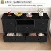 Garvee Space-Saving Dresser TV Stand with 8 Drawers, Power Outlet & LED Lights – Ideal for 55'' TVs in Any Room,Brown - 2 of 4