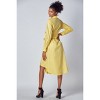Slickblue Yellow Shirt Dress, Women’s Button Down with Adjustable Tie-Up Belt, Cotton, Sizes S-XL - 4 of 4