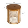 Hrinhom 15.7"W Hollow Woven Side Table, Small Rubber Wood Nightstand, Easy Assembly-Ochre - 3 of 4