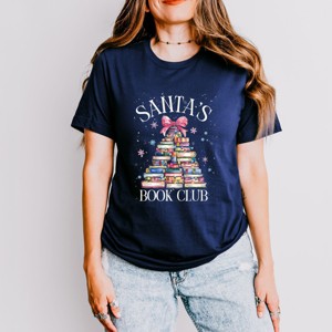 Santa's Book Club - Women's Short Sleeve Tee - 1 of 4