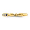 Black Bow Jewelry 14k Yellow Gold Created Sapphire & .05 Ctw Diamond Stackable Band - 3 of 4