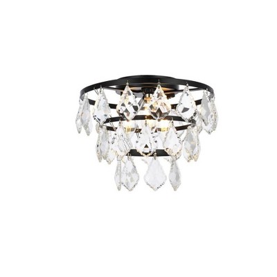 Elegant Lighting Ella 3 - Light Flush Mount in  Black
