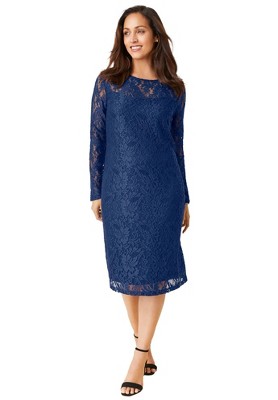 Jessica London Women's Plus Size Stretch Lace Shift Dress