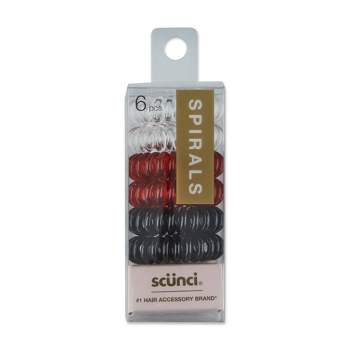 scunci 3 Classic Color Spiral Twister Hair Ties - 6pk