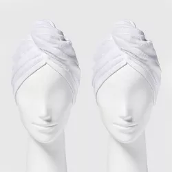 2pk Bath Hair Wrap Set White - Room Essentials™