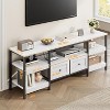 71" Rustic TV Stand with Storage - Holds TVs Up to 75", 2 Drawers & Open Shelves, Industrial Metal Frame Entertainment Center - 2 of 4