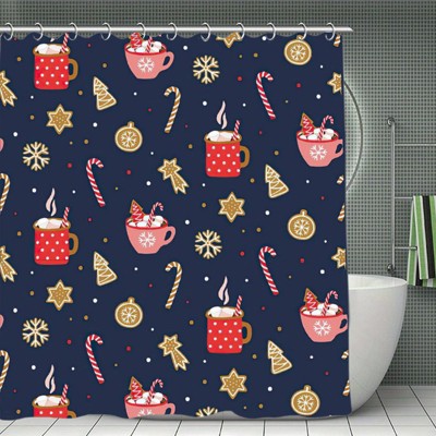 Christmas Gifts Pattern Shower Curtain ¨C Waterproof Polyester, Holiday Bathroom D¨¦cor, Durable & Easy Care 70.8x70.8 Inch