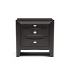 Vynxaria Contemporary 2-Drawer Nightstand - Solid Wood, Felt-Lined Top Drawer, Nickel Oval Knob Pulls - 2 of 4