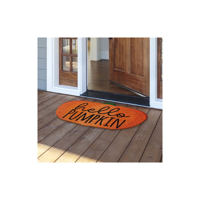 Hello Pumpkin Coir Fall Doormat 30" x 18" Indoor Outdoor Briarwood Lane, 2 of 4