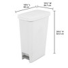 Sterilite 11 Gallon Slim Narrow StepOn Hands Free Portable Kitchen Wastebasket Trash Can Garbage Bin Container with Oversized Lid - image 2 of 4