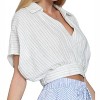 Women's Marina Surplice Stripes Crop Top - Aakaa - 3 of 4