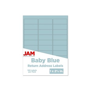 JAM Paper Laser/Inkjet Mailing Address Label 1" x 2 5/8" Baby Blue 4052894 - 1 of 4