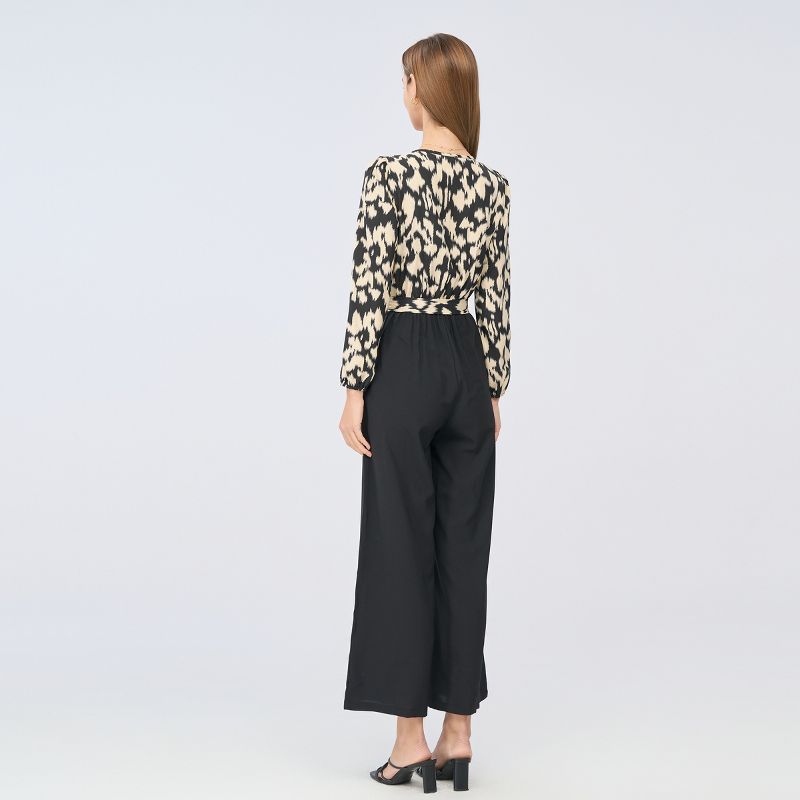 Women's Belted Leopard Print Long Sleeve Jumpsuit - Cupshe, 5 of 9