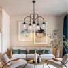 Rennnsan Elowyn 33" W 6 - Light Beaded  Crystal Modern Glam Dimmable Chandelier in Black - 4 of 4