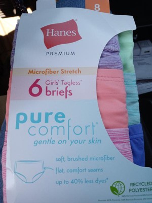 Hanes Girls' 6pk Pure Microfiber Hipster - Colors May Vary : Target