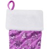 Northlight 19" Purple Sequin Snowflake Christmas Stocking with White Faux Fur Cuff - 3 of 4