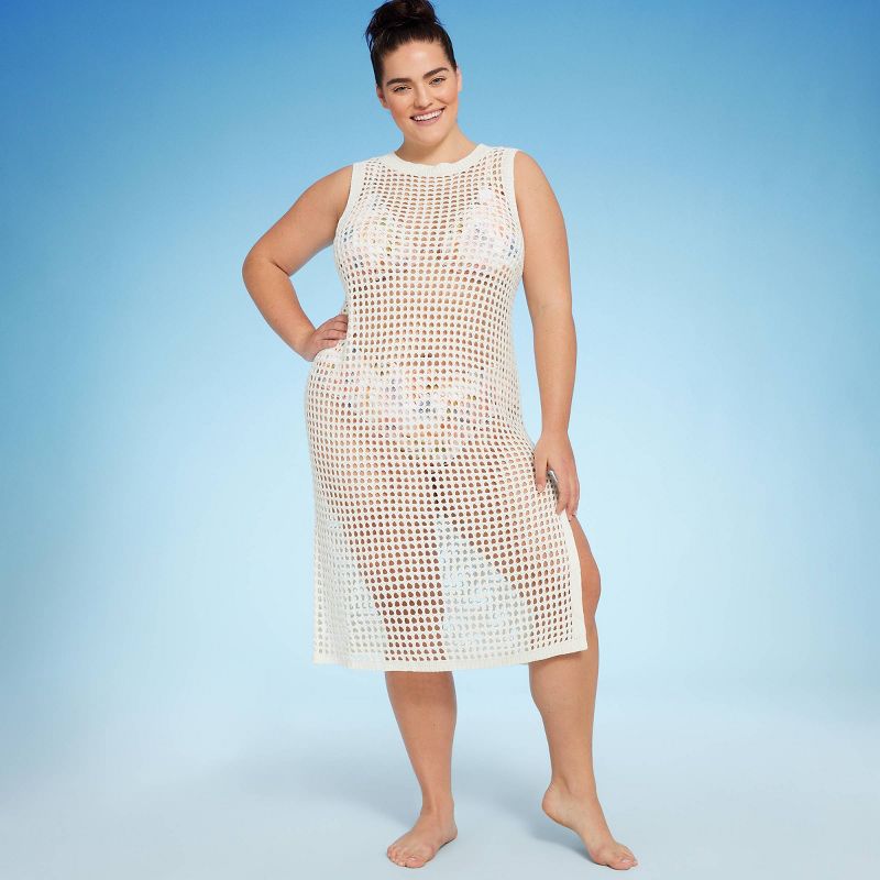 Women's Crochet Cover Up Midi Dress - Shade & Shore™, 1 of 8