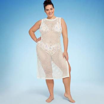 Women's Crochet Cover Up Midi Dress - Shade & Shore™