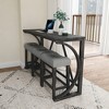 Lycvki Wood 4-Piece Bar Table and Chairs Set with Power Outlet - 3 of 4