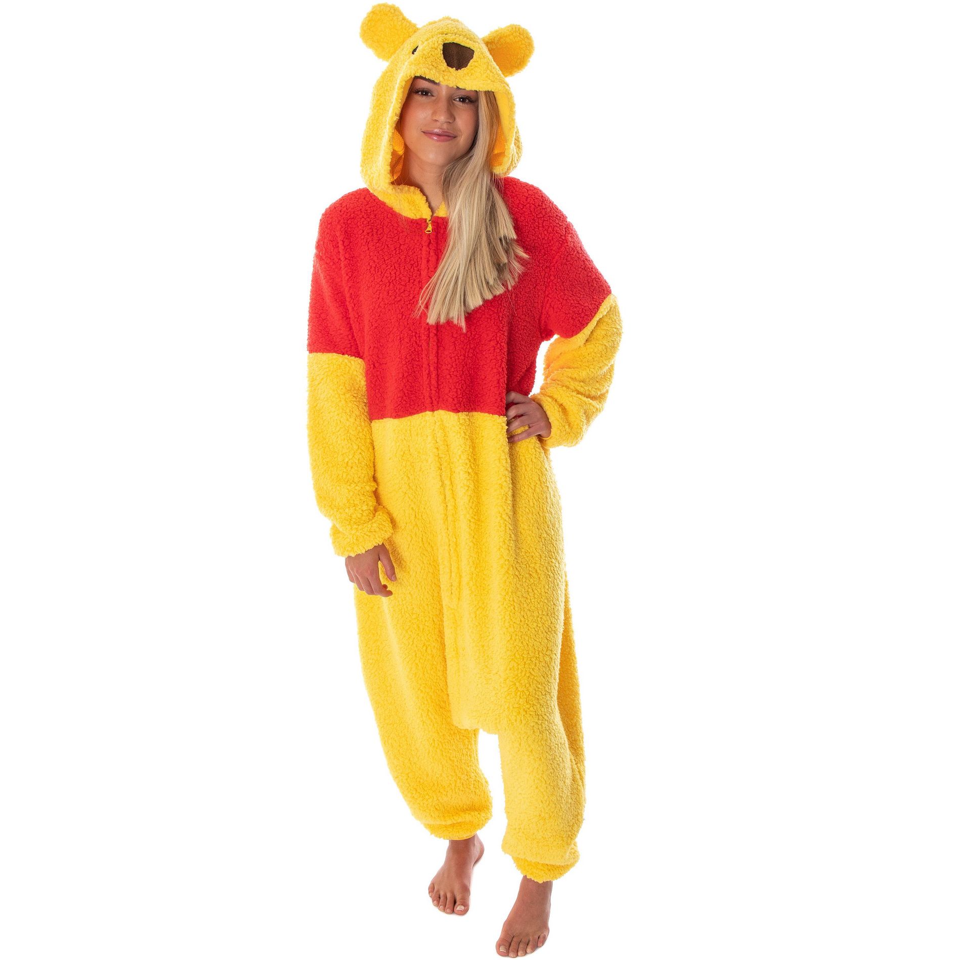 Disney Winnie The Pooh Kigurumi Adult Costume Union Suit Faux-Shearling Pajama Outfit