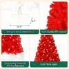 Pre-Lit Curved Christmas Tree, Santa Hat Shape Whimsical Artificial Xmas Tree with 1050 Branch Tips and Warm LED Lights 6FT for Holiday Home Décor - 4 of 4