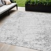 Gray And Ivory Abstract Washable Indoor Outdoor Area Rug - 2 of 4