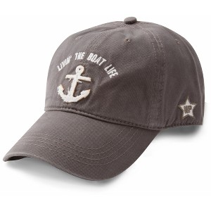 Pavilion Gift Company - Livin' The Boat Life - Dark Gray Adjustable Hat - Hats - 1 of 4