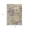 HomeRoots 5' X 8' Beige Green And Purple Abstract Washable Indoor Outdoor Area Rug - 2 of 4