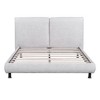Queen Size Upholstered Platform Bed with Two Large Headrests and Thick Fabric - 3 of 4